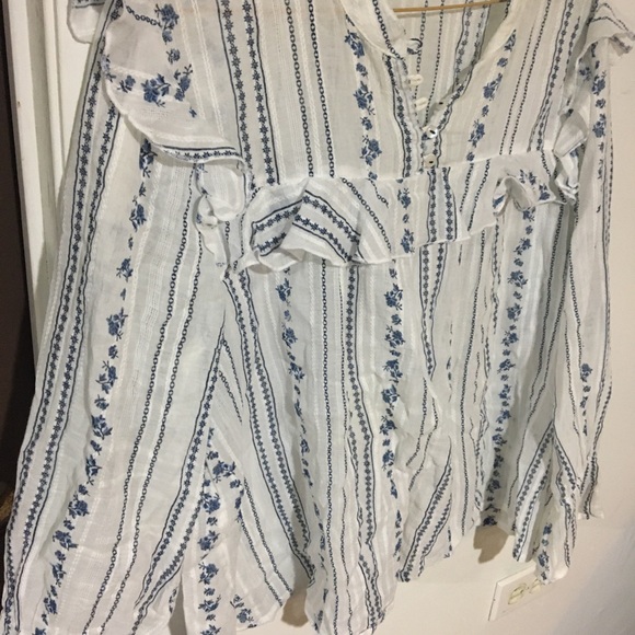 Lucky Brand Peasant Top - Picture 1 of 6